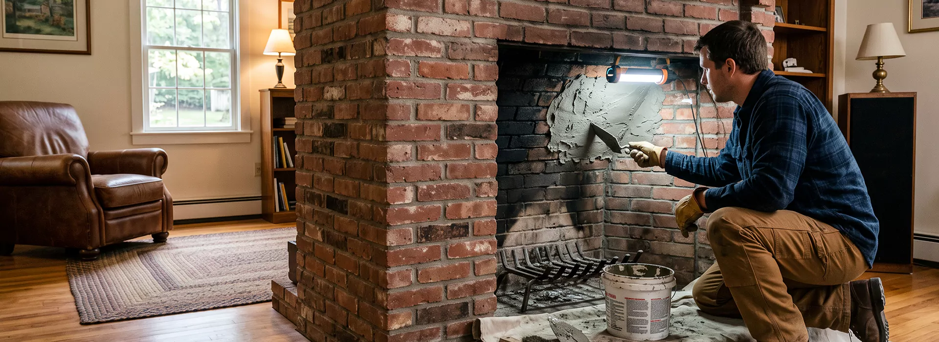 Fireplace Smoke Chamber Repair in Abington