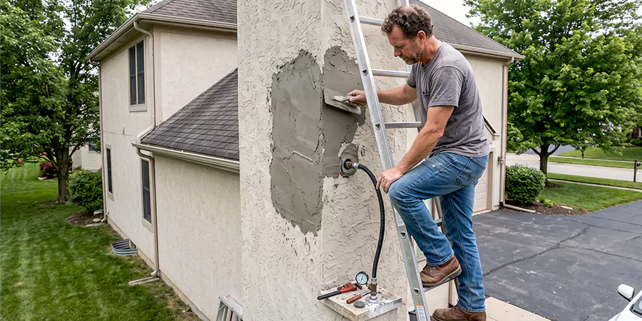 Gas and Stucco Chimney Repair Abington